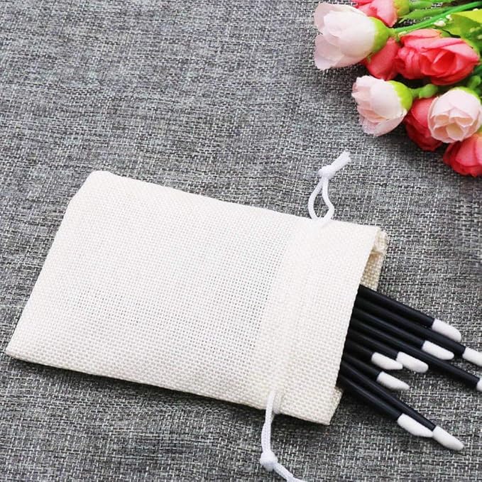 20pcs Burlap Bags with Drawstring, 5x7 Inch White Linen Gift Bags Bulk for Christmas Wedding Party Favors, Jewelry and Candy Pouches