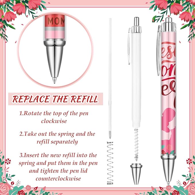 24 Pcs Christmas Appreciation Gifts Pen for Mom Mothers Christmas Stocking Stuffers Xmas Party Favors Cute Pen Thank You Gift Ideas for Women Birthday Journaling Accessories Office Souvenir