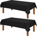 Hiasan 2 Pack Faux Linen Rectangle Tablecloth - Wrinkle and Stain Resistant Washable Table Cloth for Kitchen Dining Room Holiday Table Cover for Party Dinner, Black, 60 x 84 Inch