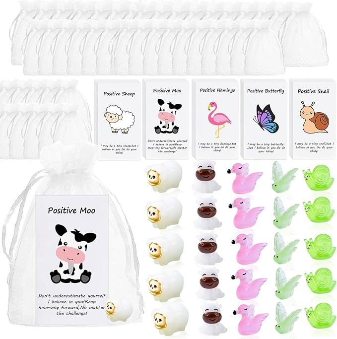 50 Set Employee Appreciation Gifts Bulk for Thank You Staff Back to School Student Teacher Coworker Nurse Pocket Gift End of Year Student Gifts Animal Pun Inspirational Note Cards Office Favors