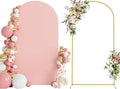 Wokceer 7.2 FT Wedding Arch Stand and Arch Cover, Metal Arch Backdrop Stand with Arch Stand Cover for Birthday Party Wedding Ceremony Bridal Baby Shower Event Decor, Pale Pink