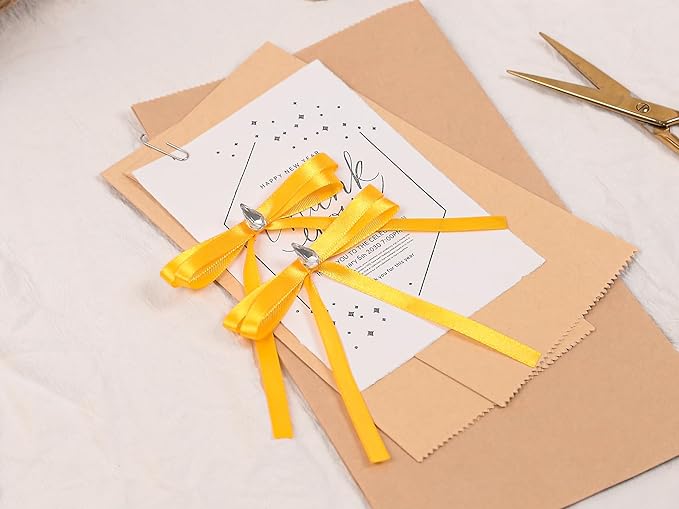 Yellow Satin Ribbon 1/4 inch X Continuous 100 Yards, Single Face Polyester Ribbon Perfect for Gift Wrapping, Flower Bouquet, Wedding Decor, Crafts, Bow Making, Sewing and More