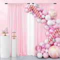 SquarePie Sequin Curtain 2FT x 8FT Pink 2pcs Backdrop Sparkly Wedding Valentine's Day Party Decoration