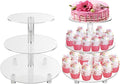 3 Tiers Round Cupcake Stand, Acrylic Cake Tower Stand Holder Macaron Display Rack Cookie Candy Buffet Desserts Platter with Base for Baby Shower, Birthday Party, Wedding, Party (3-Tiers with Base)