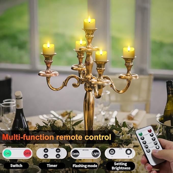 YiaMia Rechargeable Tea Lights with Remote, Flameless LED Candle with 24H Cycle Timer, Battery Operated Tea Lights for Votive, Weddings, Parties, Halloween, Christmas, Home Decoration (12)