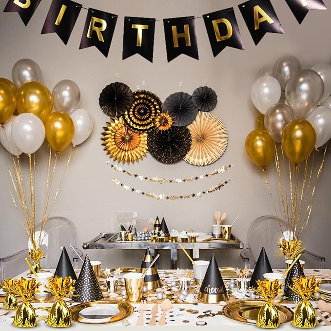 12PCS Balloon Weight Metallic Heavy Solid Balloon Pendant Pack Holder For Table Centerpieces Birthday Wedding Chrismas Party Decoration (Metallic Gold)