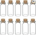 uxcell 10Pcs Mini Glass Bottles with Cork Stoppers, 10ml Small Clear Bottles Glass Empty Jars Vials for DIY Crafts Party Wedding Decor Favors
