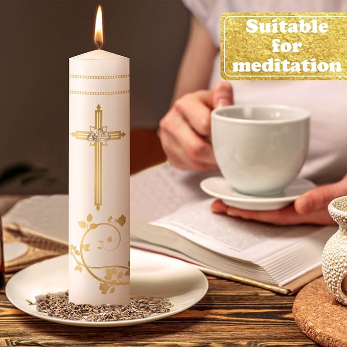Frienda Unity Candles for Wedding Ceremony Set Wedding Unity Taper Candles Catholic Religious Ceremony Accessories(Retro Style)