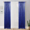 Juya Delight 2ft x 8ft x 2Pcs Navy Blue Sequin Photography Backdrop Curtain for Wedding Party Decoration Festival Ceremony