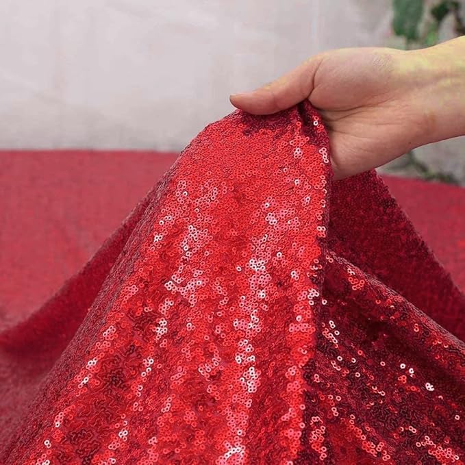 Red Sequin Backdrop Curtains 4 Panels 2FTx8FT Wedding Photo Backdrop Glitter Birthday Bridal Party Curtains Sparkle Background Drapes Parties Decor Curtains