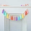 Pastel Rainbow Boho Tassel Garland Wall Hanging with Wood Beads for Baby Shower Birthday Party Classroom Dorm Nursery Decor
