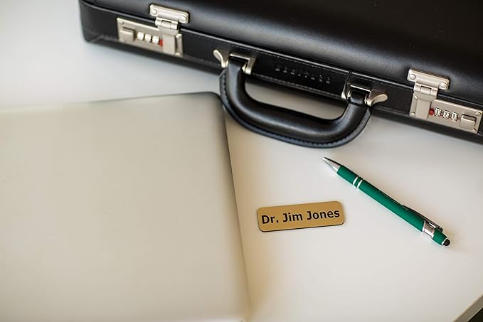 Custom Engraved Name Tag Badges – Personalized Identification with Pin or Magnetic Backing, 1.5 Inch x 3 Inches, Sky Blue/White