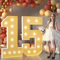 imprsv 4FT Light Up Numbers, Marquee Numbers 15th Birthday Decorations for Girls Boys, Large Light Up 15th Birthday Women Foam Board Anniversary Party Decorations Arch Kit (DIY)