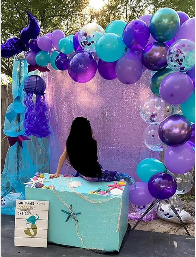 Lavender Sequin Backdrop Curtains 2FTx8FT 2 Panels Light Purple Glitter Photo Booth Backdrop Sparkly Background Drapes for Wedding Bridal Baby Shower Photography Birthday Party