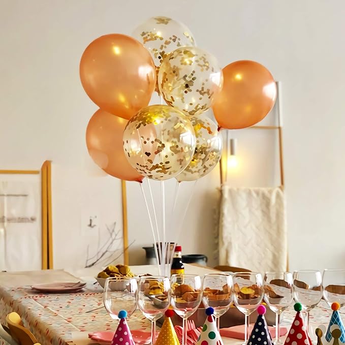 Gold Confetti Balloons, 25 Pcs Thickened 12 Inch Clear Latex Balloon with Confetti Inside for Graduation Decorations Engagement Bridal Shower Party Baby Shower Birthday Party Decoration Supplies
