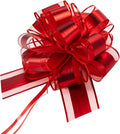 12 PCS 6 Inch Organza Red Pull Bows - Perfect for Gift Wrapping, Wedding Decor, Car Bows, Birthday Parties, Christmas and Valentine's Day
