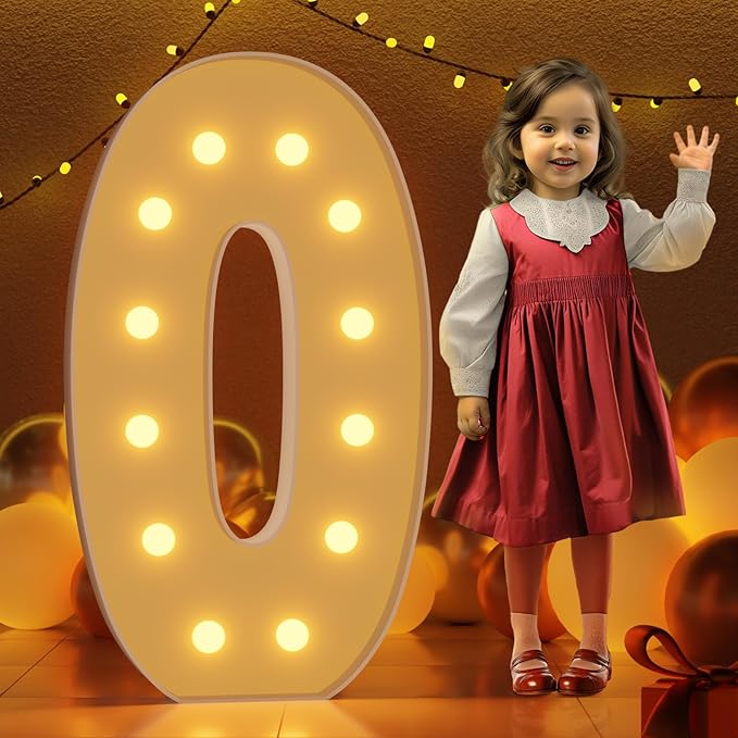 imprsv 4FT Acrylic Light Up Letter O, Decorative Signage for Baby Shower, Anniversary, Weeding, Party Decoration, First Birthday, Kids' Mosaic Kits