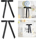 50 PCs Black Bow 5 Inch Long Tail Bows for Gift Wrapping, Easter Bow Party Decorations, Twist Tie Bows, Satin Bows for Crafts, Premade Bows for Presents, Treat Bags, Bottles, Cakes