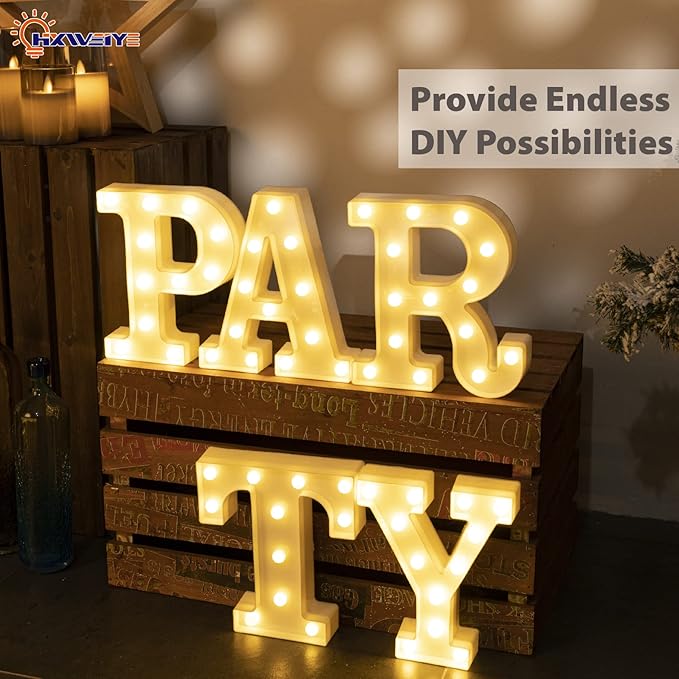 HXWEIYE Light Up Letters P, LED Marquee Letters Sign 26 Alphabet and 10 Number Big Lights for Party Birthday Bar Battery Powered Christmas Decor (Warm White)