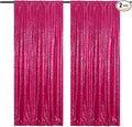 Hot Pink Sequin Backdrop Curtains 4FTx8FT 2 Panels Fuchsia Sparkle Backgound Drapes Glitter Metal Backdrop Curtain for Weddings Showers Photophy Parties Birthday