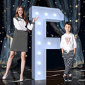 4FT Marquee Light Up Letters F – Cool White LED, Easy to Assemble Foam Board with Back Support, Large Marquee Light Up Letters for Birthday, Wedding, Party, Anniversary, Baby Shower Decor
