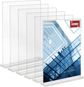 Acrylic Sign Holder, 8.5 x 11 inches Clear Table Menu Display Stand Desktop Display Stand Paper Holder Table Top Sign Holder Suitable for Restaurants, Office, Home, Store (6 pcs)