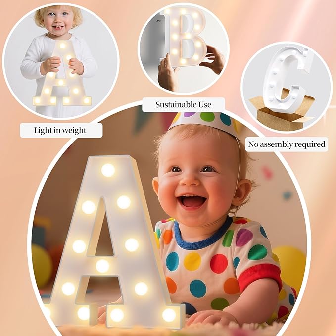 LED Marquee Light Up Letters Sign - Lighted Letters Alphabet for Birthday, Graduation, Bar Wall & Table Party Decor, Wedding Anniversary and Christmas Decorations, Letter I