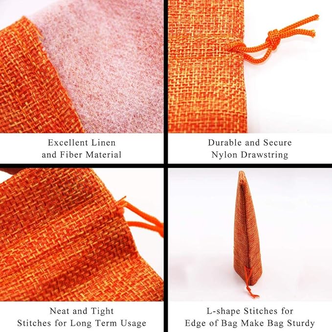 20pcs Burlap Favor Bags, 5x7 Inch Drawstring Linen Jewelry Bags for Christmas Wedding Party Gifts Storage Pouches - Mixed Color