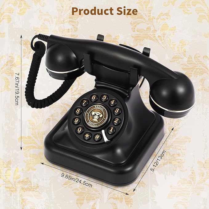 Audio Guest Book Wedding Phone, Audio Guest Book Record Customized Audio Messages Guest Book Alternatives Classic Retro Phone for Parties Birthdays Rentals Confessions Special Occasions (Black)