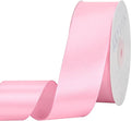 Rose Pink Satin Ribbon 1-1/2 inch X Continuous 50 Yards, Single Face Polyester Ribbon Perfect for Gift Wrapping, Flower Bouquet, Wedding Decor, Crafts, Bow Making, Sewing and More