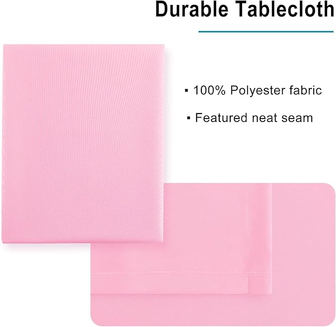 Hiasan Pink Tablecloth Rectangle - Waterproof & Spillproof and Washable Oblong Table Cloth for Dining/Party, 60 x 140 Inch