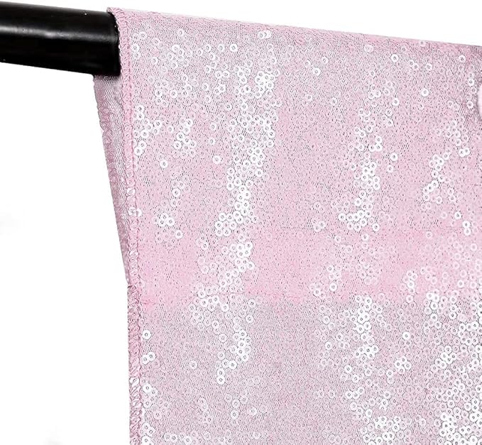 Pink Sequin Backdrop Curtains 4FTX8FT 2 Panels Sequin Sparkly Background Drapes for Party Birthday Weeding Decor