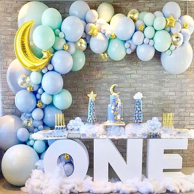 50pcs Moon and Star Balloons Gold，36"Moon Foil Balloons 18"10" Star Foil Balloons Four Pointed Star Balloon Mylar Balloon for Baby Shower Christmas Anniversary Wedding Birthday Party