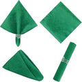 SASTYBALE Jacquard Square Napkin, Damask Wrinkle Resistant Soft Polyester Napkins, Fabric Cloth Dinner Napkins for Wedding, Winter, Holiday, Parties, Set of 4 (Dark Green, 20X20 Napkin)