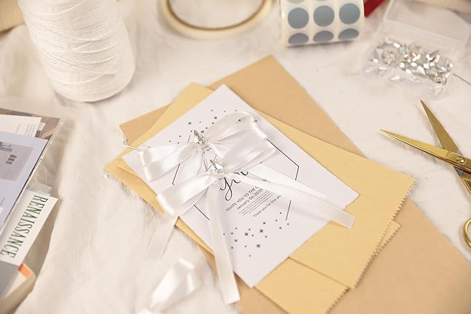 White Satin Ribbon 3/8 inch X Continuous 25 Yards, Single Face Polyester Ribbon Perfect for Gift Wrapping, Flower Bouquet, Wedding Decor, Crafts, Bow Making, Sewing and More