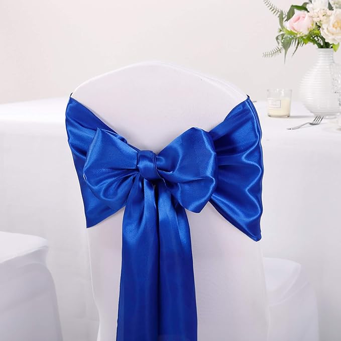 10-Pack Satin Table Runner Royal Blue 12 x 108 inches Long, Table Runners for Wedding, Birthday Parties, Banquets Decorations（10 Pack, 12x108 Inch, Royal Blue）