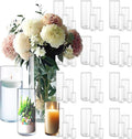 48 Pack Clear Glass Cylinder Vases for Centerpieces - Different Sizes Floating Candle Vases Holder -4", 6", 8",10" Hight Perfect for Weddings and Events