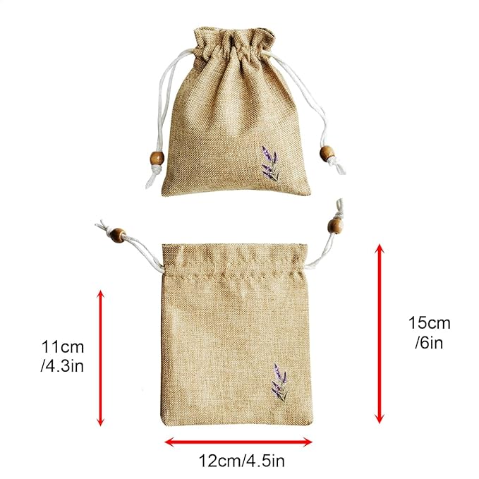 Daclubmenxy D&C 20PCS Sachet Bags Empty for Lavender, Burlap drawstring bags, Jewelry Pouches 4.5'' x 6.0'' Drawstring Gift Bags for Wedding, Christmas, Party Favor Bags (Brown, 4×6in)