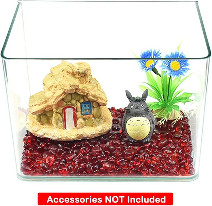 WAYBER Glass Stones, 1Lb/460g Irregular Sea Glass Pebbles Non-Toxic Artificial Crystal Stones for Vase Filler/Table Scatter/Aquarium Decoration/Handcraft Making/Jewelry Display, Red