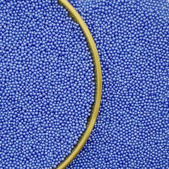 Edible Royal Blue Sprinkles Candy 2mm Mini Pearls Cake Decorations Cupcake Toppers Cookie Decorating Perfect for Wedding Party Valentine Halloween Christmas Supplies 3OZ