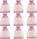 50 Pcs Burlap Bags with Drawstring,3.9"x5.5" Gift Bags Jewelry Pouch Bags for Candy Packing Party Favors Wedding Holiday DIY Craft(Pink)