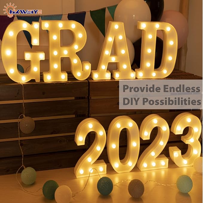 HXWEIYE Light Up Numbers-0, LED Marquee Number Lights Sign 26 Alphabet and 10 Number for Party Bar Birthday, Light Up Letters Battery Powered Warm White Christmas Decoration Numbers Lights