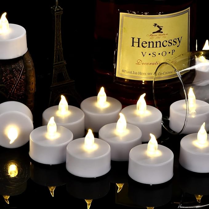 Tea Light Candles with Remote Control,Flickering Flameless LED Candle,Long Lasting 400+Hours,Battery Operated with Timer for Home Decoration Seasonal &Festival Celebration WarmWhite (5pcs)