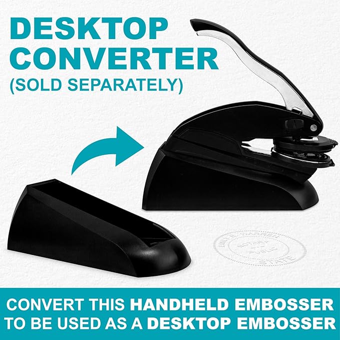 MaxMark Notary Seal Round Embosser for Mississippi State - Includes Gold Burst Seal Labels (50 Count)