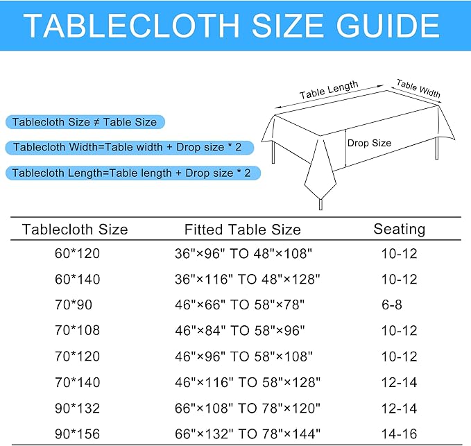 Hiasan 2 Pack Faux Linen Rectangle Tablecloth - Wrinkle and Stain Resistant Washable Table Cloth for Kitchen Dining Room Holiday Table Cover for Party Dinner, Lux Slate Blue, 70 x 108 Inch