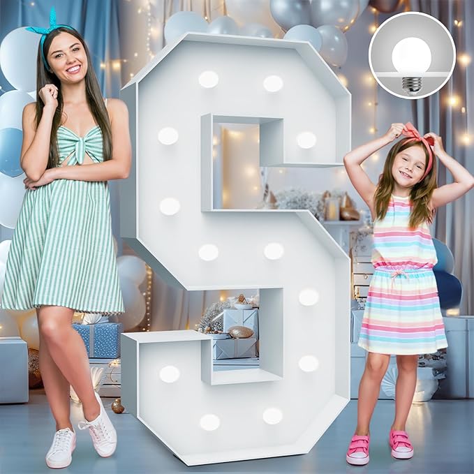 4FT Marquee Light Up Letters - Cool White Light Up Letters S with Fixed Water Bag, Party Decoration Large Marquee Light Up Letters can Be Used for Wedding Decoration, Birthday Party Decoration