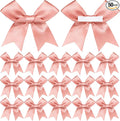 50 Pieces Gift Wrap Bows Premium Satin Ribbon Bows 3.3 Inch Craft Bows for Gift Wrapping DIY Treat Bags Holiday Gifts Bag Party Decorations, Wedding Decor Christmas Birthday Presents (Rose Pink)