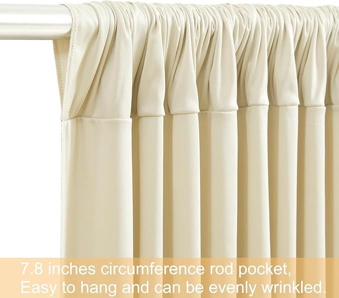 40ft x 12ft Beige Backdrop Curtains Wrinkle Free Backdrop Curtain for Wedding Parties Beige Fabric Backdrops Drapes Back Drop Cloth Bridal Shower Stage Curtains Wedding Decorations for Reception