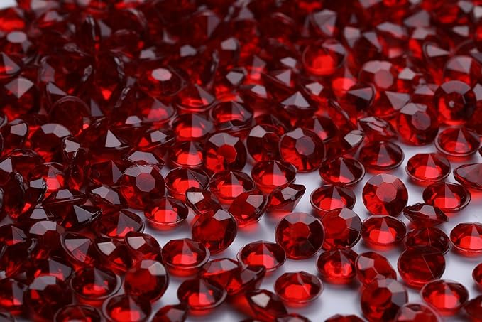 2000 pcs/Pack Wedding Table Scatter Confetti Crystals Acrylic Diamonds 8 mm Rhinestones for Wedding, Bridal Shower, Vase Beads Decorations (8mm, Burgundy)