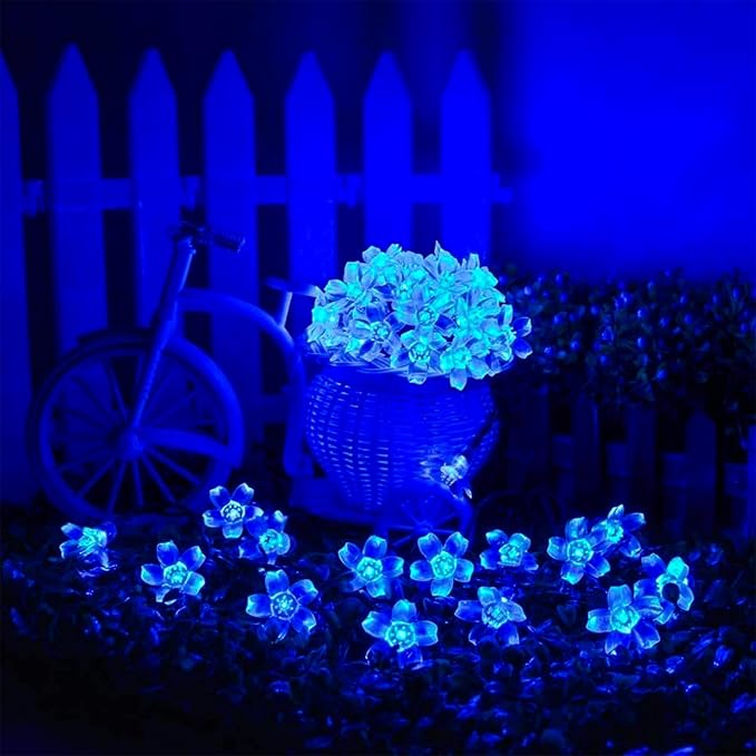 100 LED Light Up Flowers String Lights for Bedroom Romantic Decor, Plug in Fairy Cherry Blossom Tree Wall Hanging Indoor DIY Decorations for Christmas Easter Valentines Day Proposal Birthday